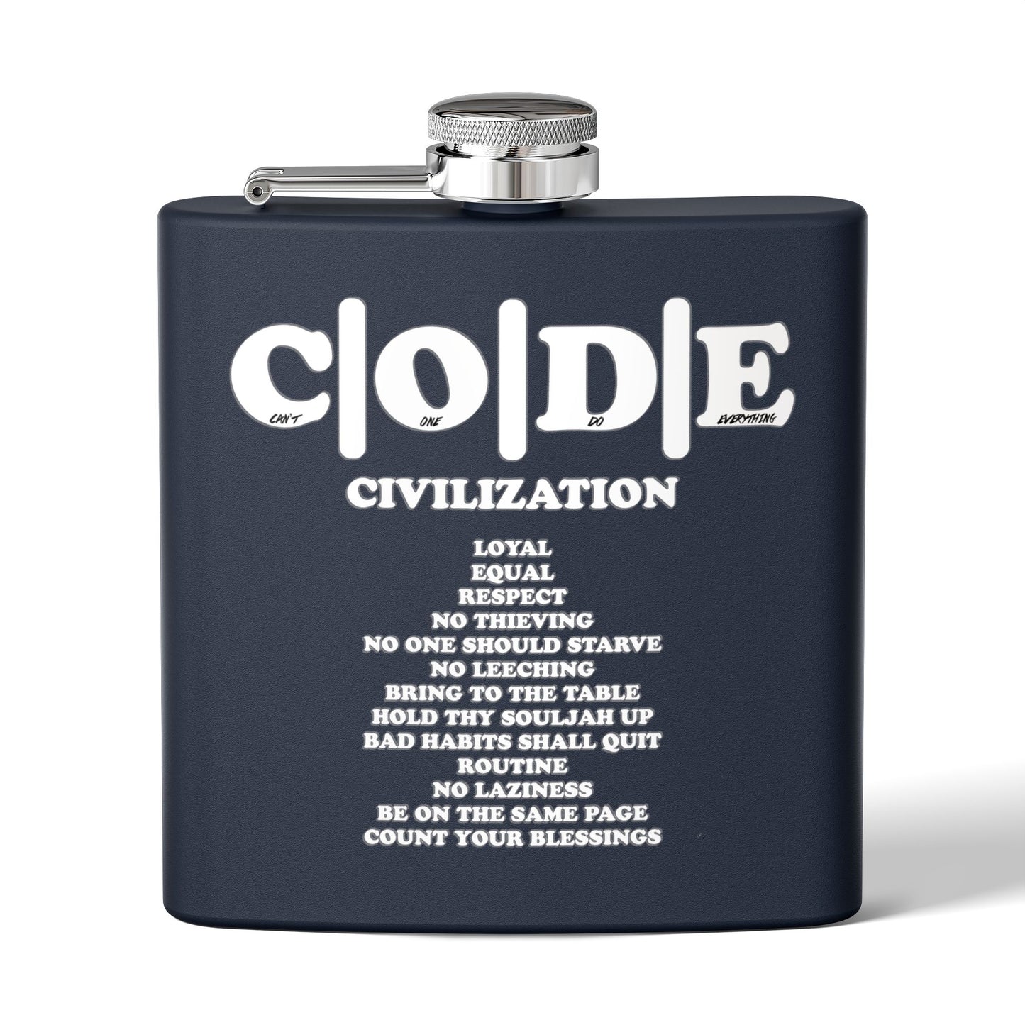 C|O|D|E Stainless Steel Flask - Code of Conduct - Perfect for You and Your Loved Ones Who Like to Drink Drank