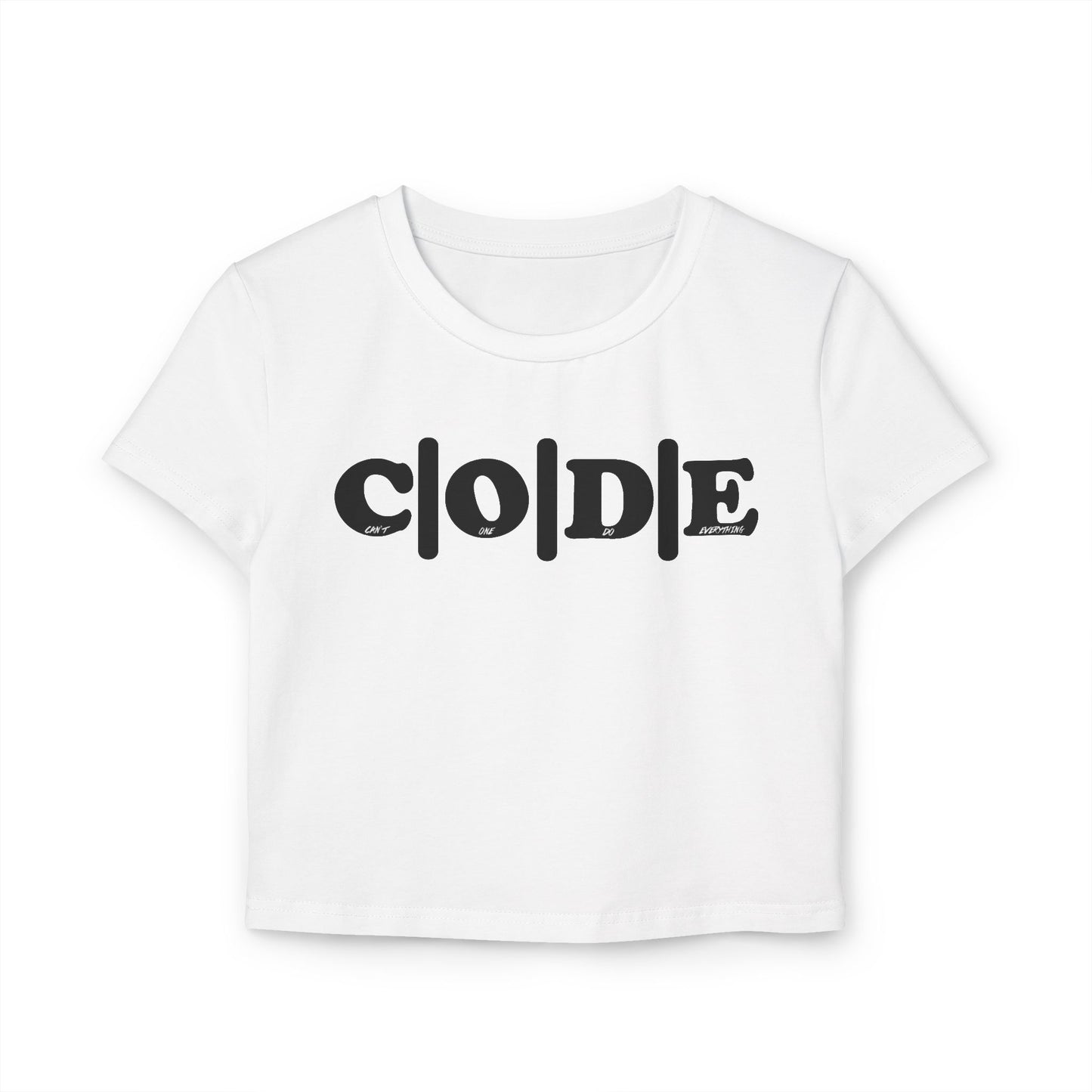 C|O|D|E Women’s Flagship Baby Tee, Casual Graphic Top, Trendy Cropped Shirt, Cute Summer Apparel