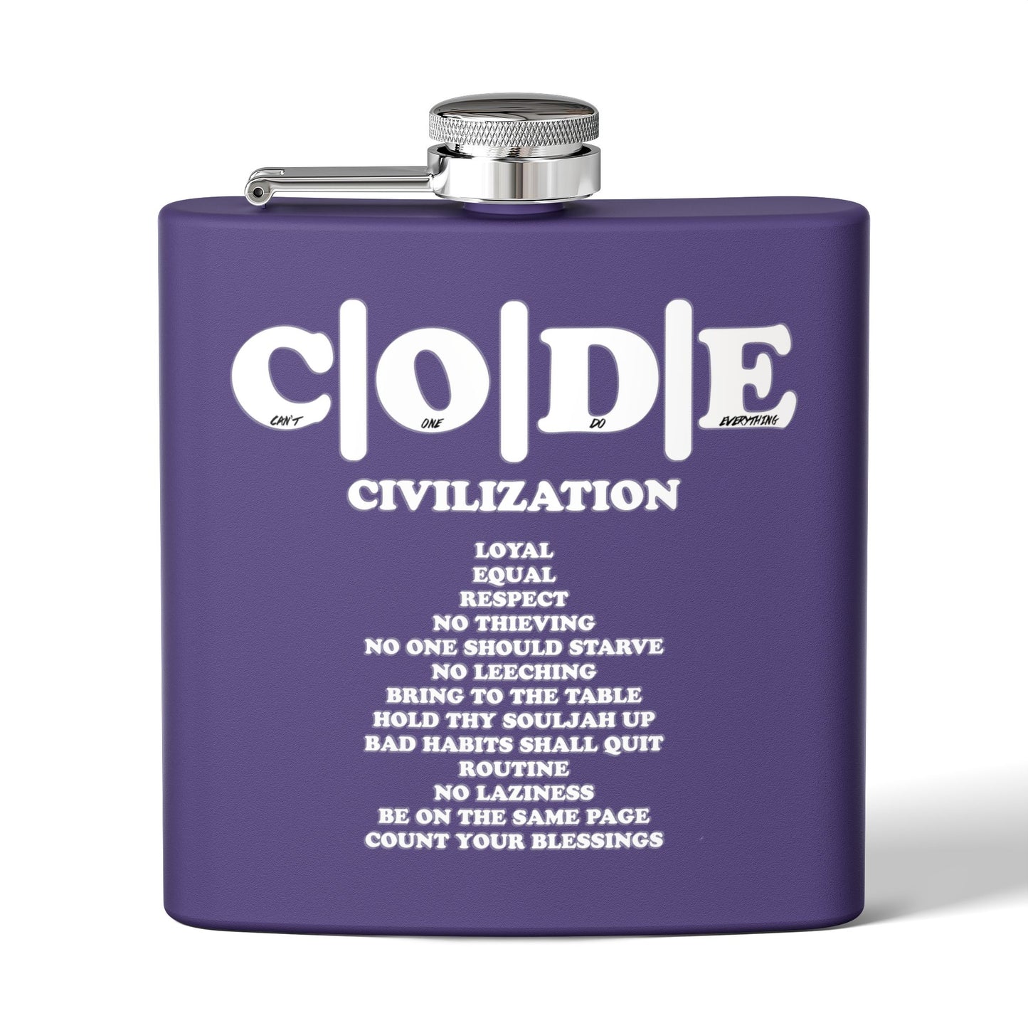 C|O|D|E Stainless Steel Flask - Code of Conduct - Perfect for You and Your Loved Ones Who Like to Drink Drank
