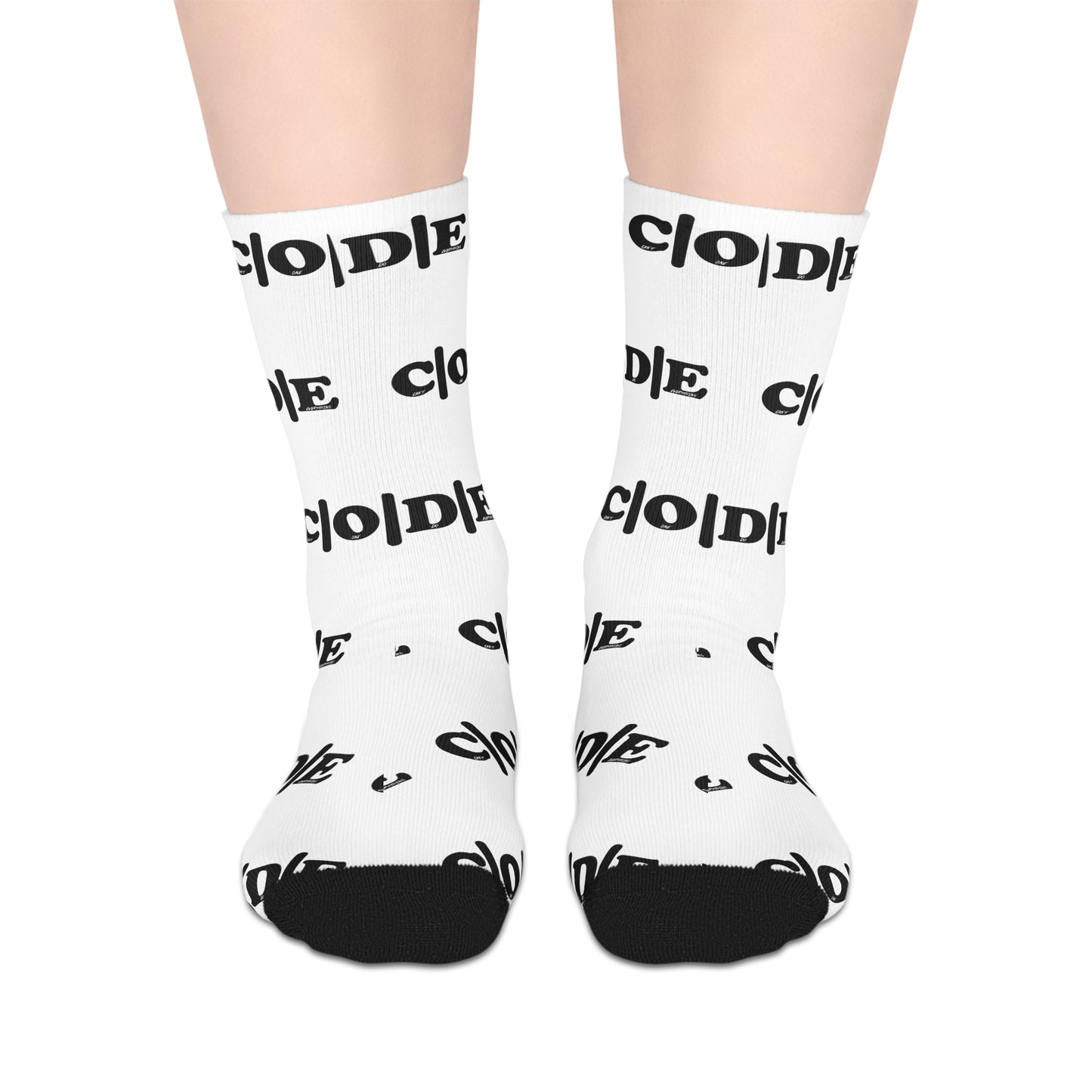 C|O|D|E Chic Mid-Length Socks with Bold Pattern, Trendy Footwear, Unisex Style, Great for Casual Wear, Perfect Gift for Sock Lovers