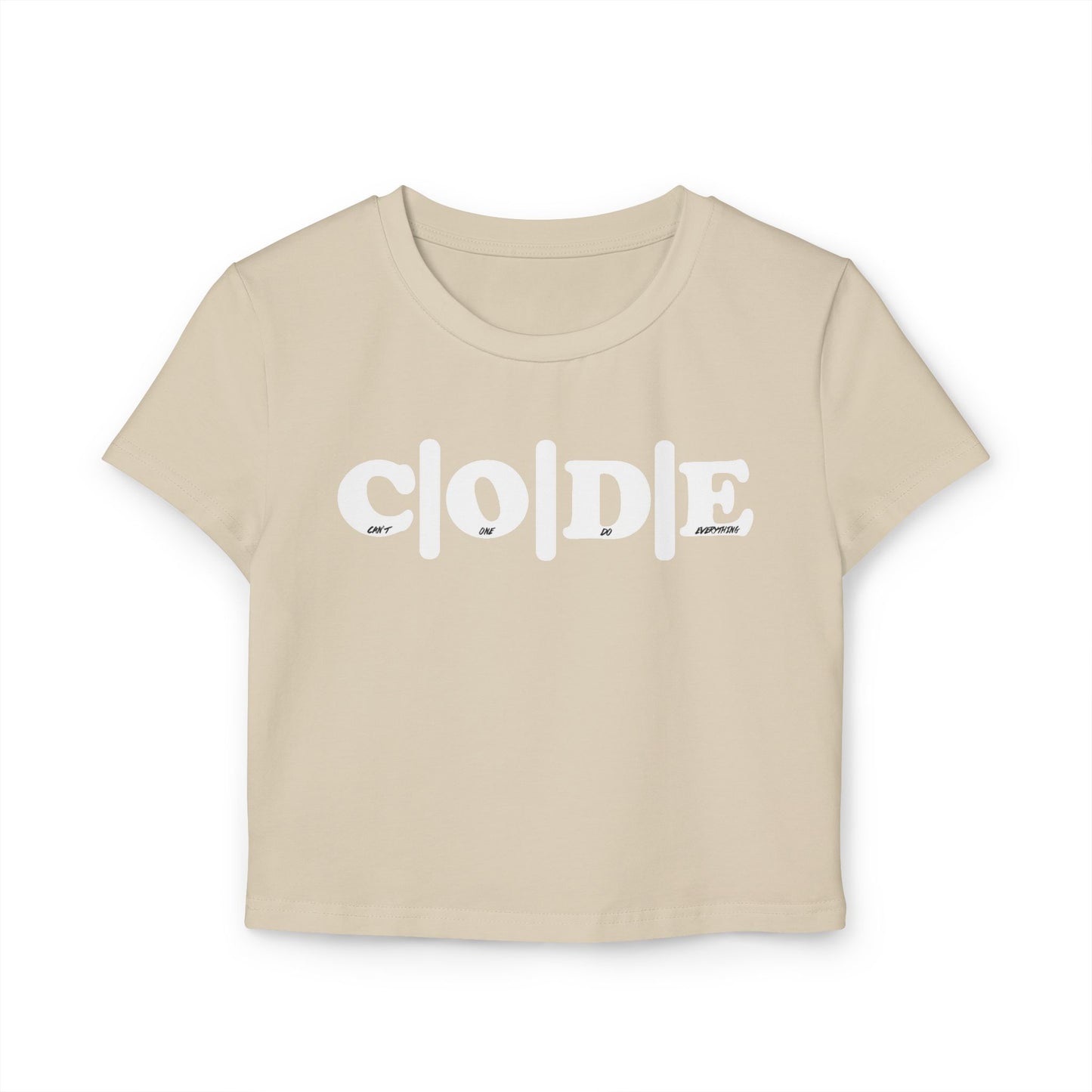 C|O|D|E Women’s Flagship Baby Tee, Casual Graphic Top, Trendy Cropped Shirt, Cute Summer Apparel
