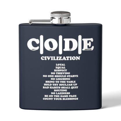 C|O|D|E Stainless Steel Flask - Code of Conduct - Perfect for You and Your Loved Ones Who Like to Drink Drank