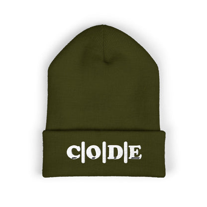 C|O|D|E Beanie Embroidery, Warm Winter Accessory, Fall Fashion Must-Have