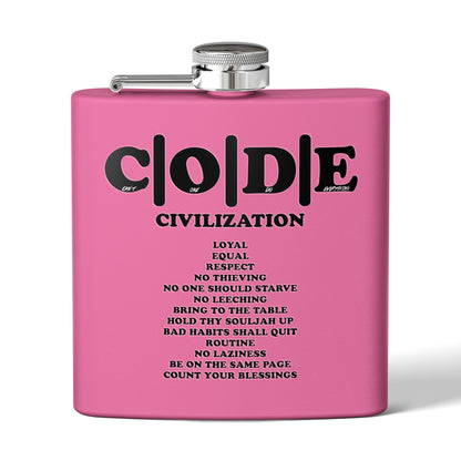 C|O|D|E Stainless Steel Flask - Code of Conduct - Perfect for You and Your Loved Ones Who Like to Drink Drank