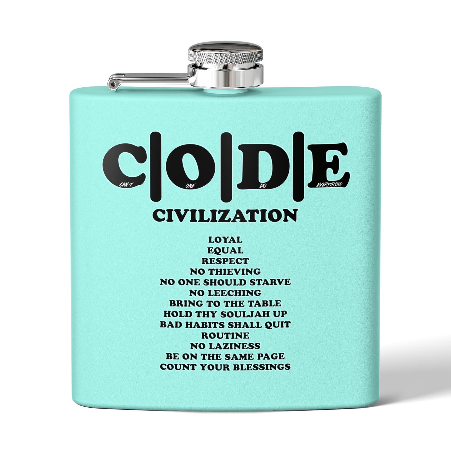 C|O|D|E Stainless Steel Flask - Code of Conduct - Perfect for You and Your Loved Ones Who Like to Drink Drank