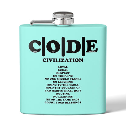 C|O|D|E Stainless Steel Flask - Code of Conduct - Perfect for You and Your Loved Ones Who Like to Drink Drank