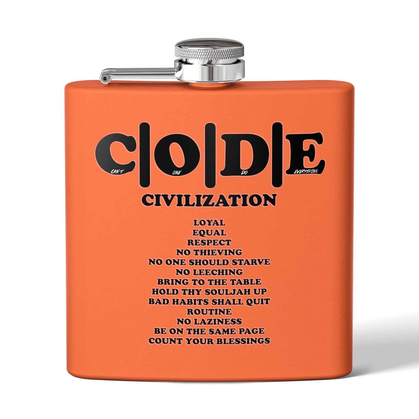 C|O|D|E Stainless Steel Flask - Code of Conduct - Perfect for You and Your Loved Ones Who Like to Drink Drank