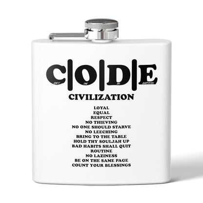 C|O|D|E Stainless Steel Flask - Code of Conduct - Perfect for You and Your Loved Ones Who Like to Drink Drank