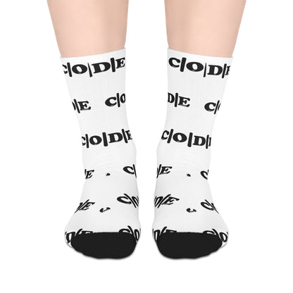 C|O|D|E Chic Mid-Length Socks with Bold Pattern, Trendy Footwear, Unisex Style, Great for Casual Wear, Perfect Gift for Sock Lovers