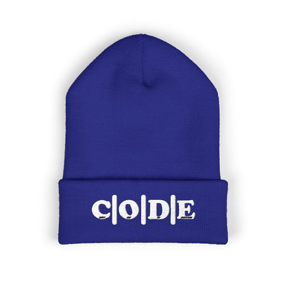 C|O|D|E Beanie Embroidery, Warm Winter Accessory, Fall Fashion Must-Have