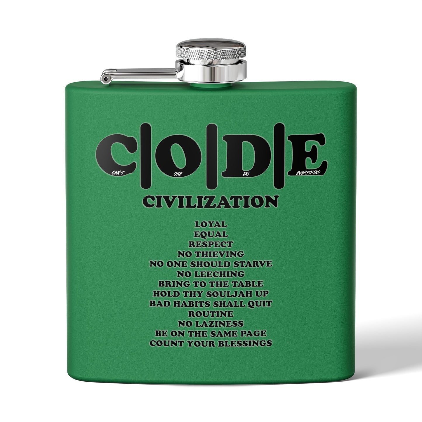 C|O|D|E Stainless Steel Flask - Code of Conduct - Perfect for You and Your Loved Ones Who Like to Drink Drank